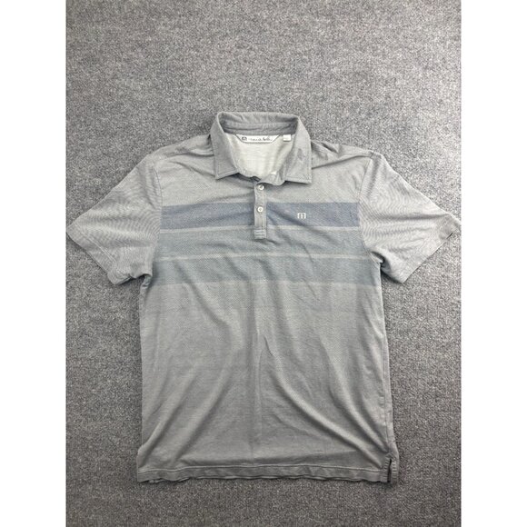 Travis Mathew Other - Travis Mathew Polo Shirt Men's Large Gray Stripe Pocket Short Sleeve Button